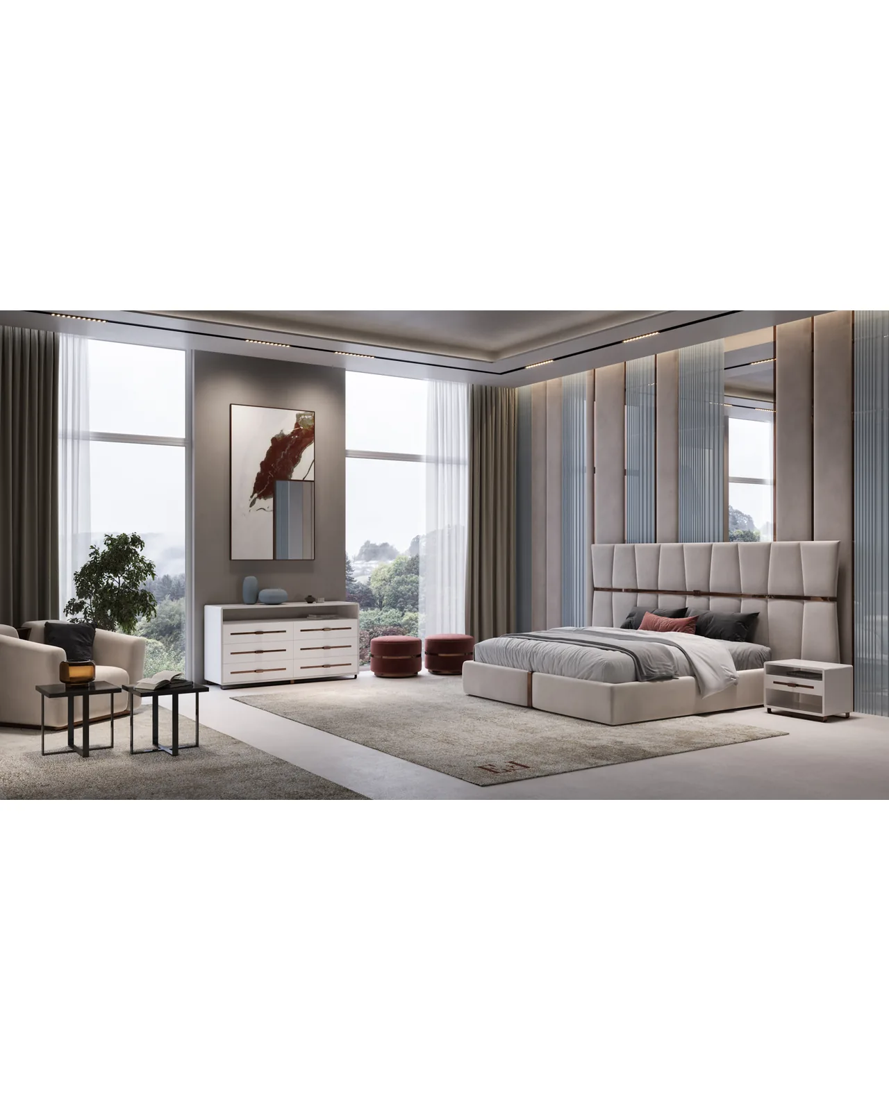 Epidote Bed by Epoque, in a bedroom setting, photo 2 of 6, Nobili Design catalog