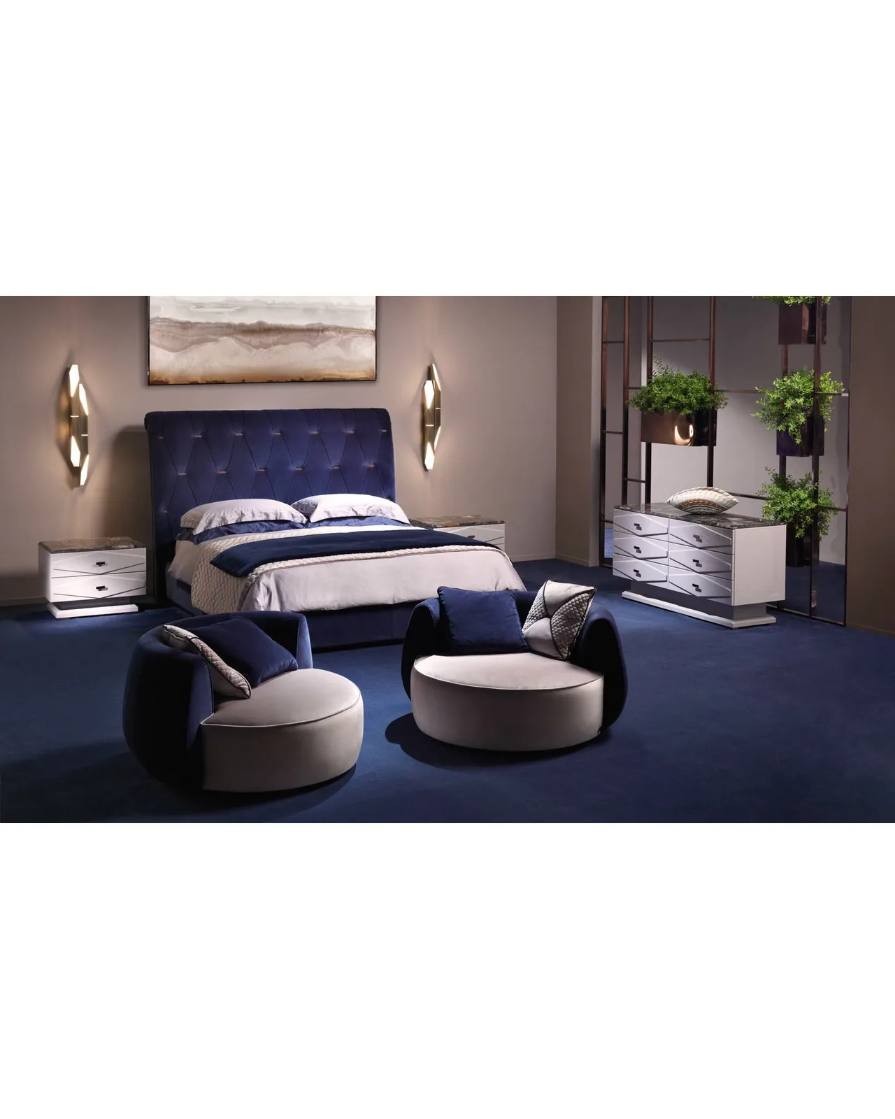 Nefrite Bed by Epoque, in a bedroom setting, photo 2 of 5, Nobili Design catalog