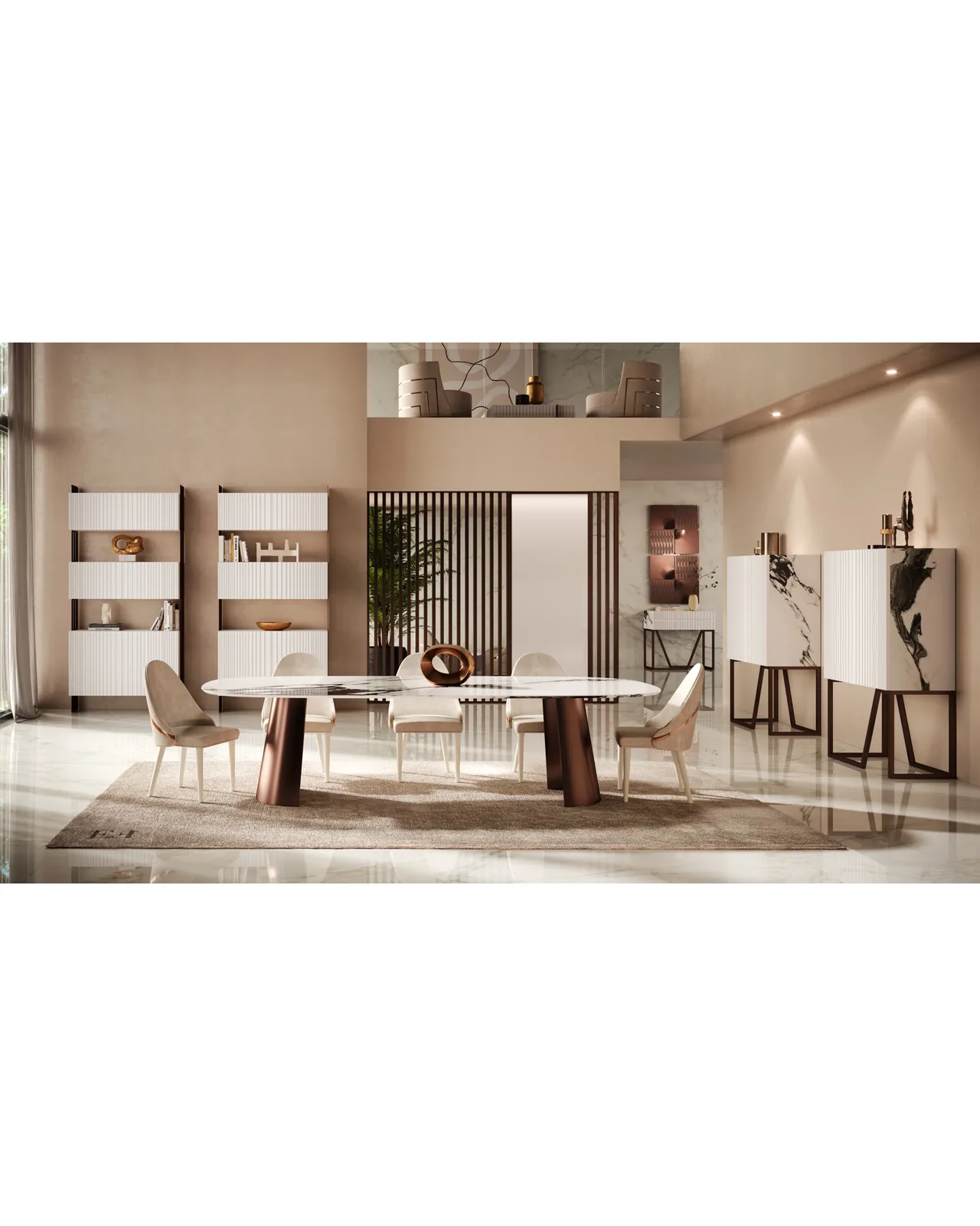Onice Dining Table by Epoque, Exence Expanse collection, Italian dining table in a modern dining room, photo 1 of 4