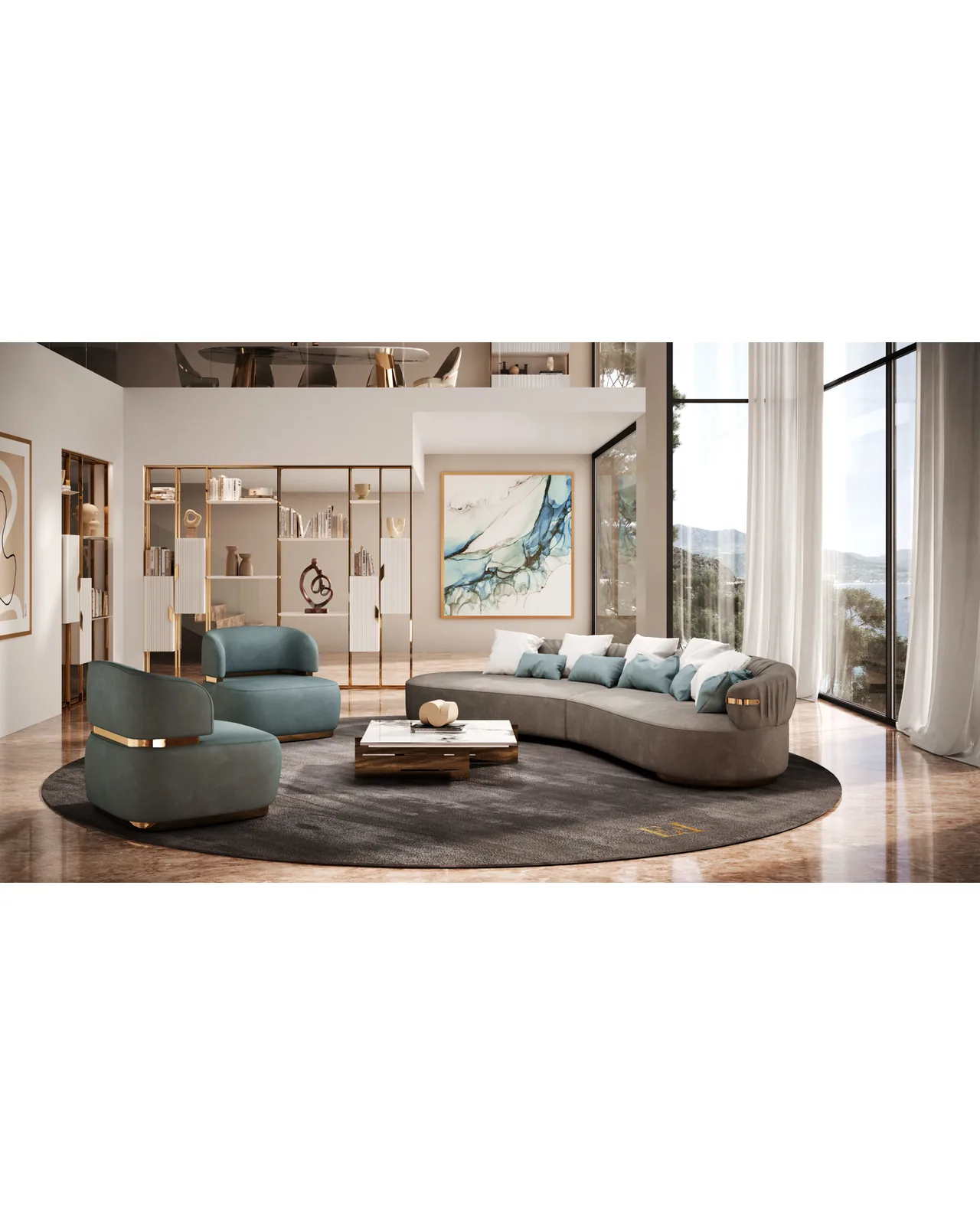 Zamia Sofa by Epoque, Exence Expanse collection, Italian sofa in a modern living room, photo 1 of 3