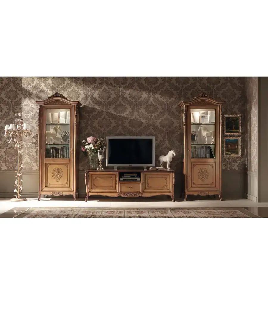 Gran Guardia TV Stand 2015 by Francesco Pasi, Venetian carved furniture for the living room