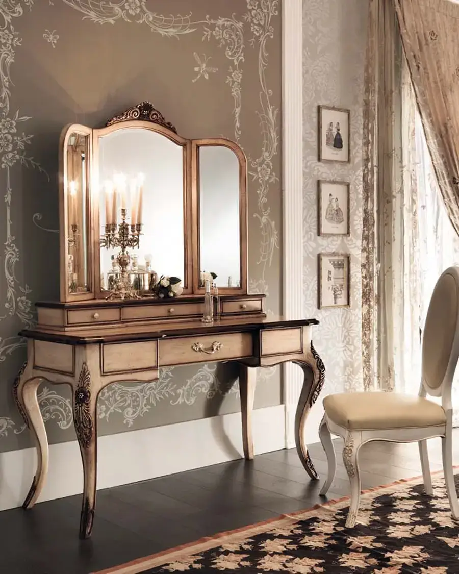 Gran Guardia Dressing Table 2063 by Francesco Pasi, Gran Guardia bedroom set, hand-carved dressing table