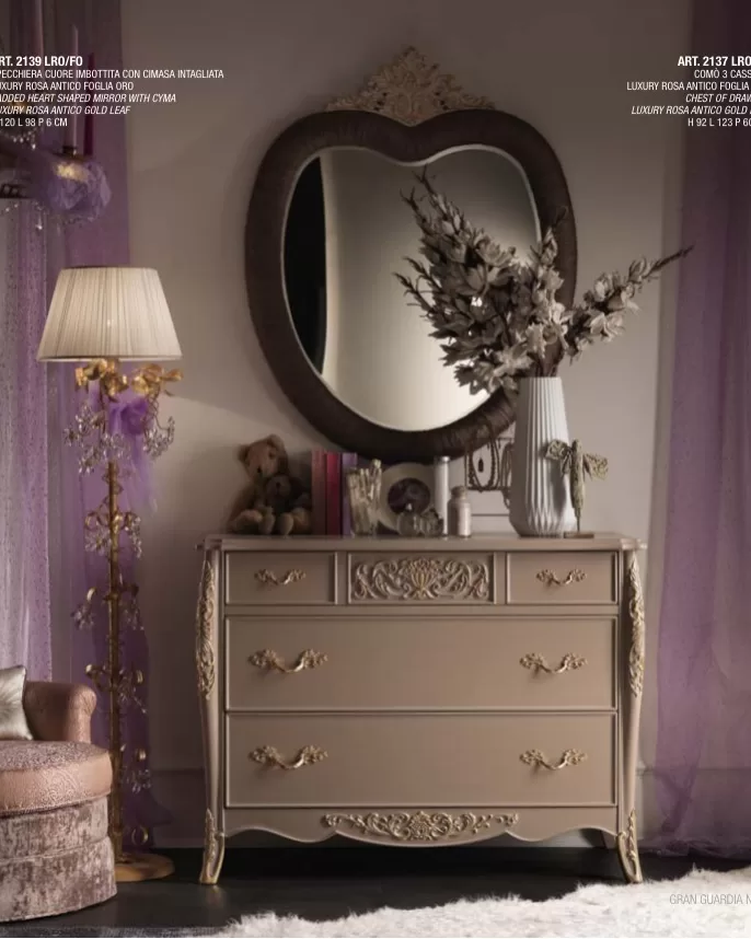 Gran Guardia Chest of Drawers, 3 Drawers by Francesco Pasi, Gran Guardia bedroom set, hand-carved three-drawer chest of drawers