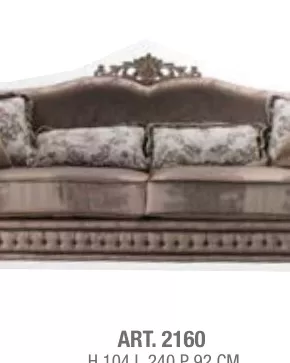 Gran Guardia Sofa with 6 Cushions by Francesco Pasi, hand-carved cherry furniture for the living room