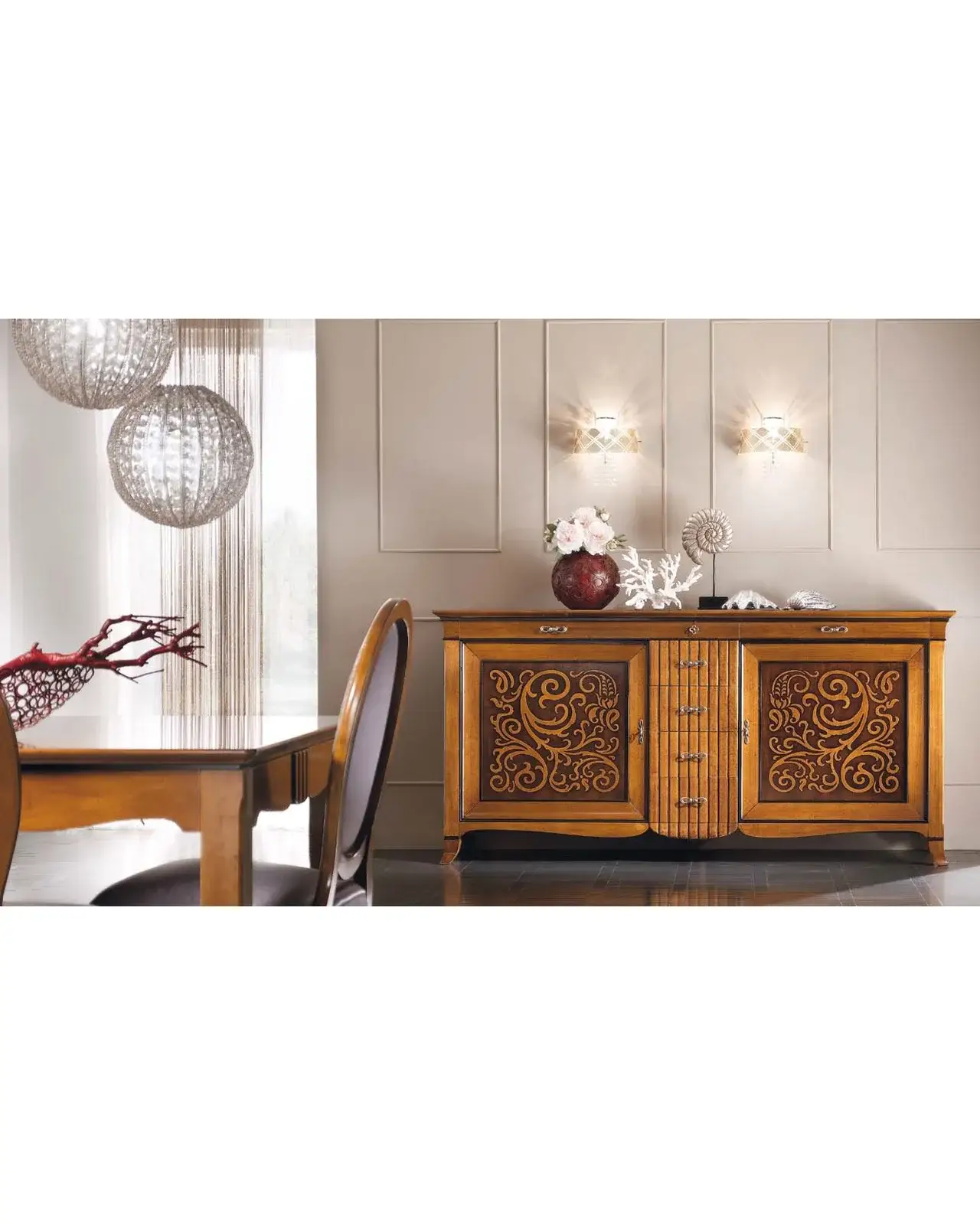 New Deco Sideboard with Natural Bicolor Panels by Francesco Pasi, art deco furniture for the living room
