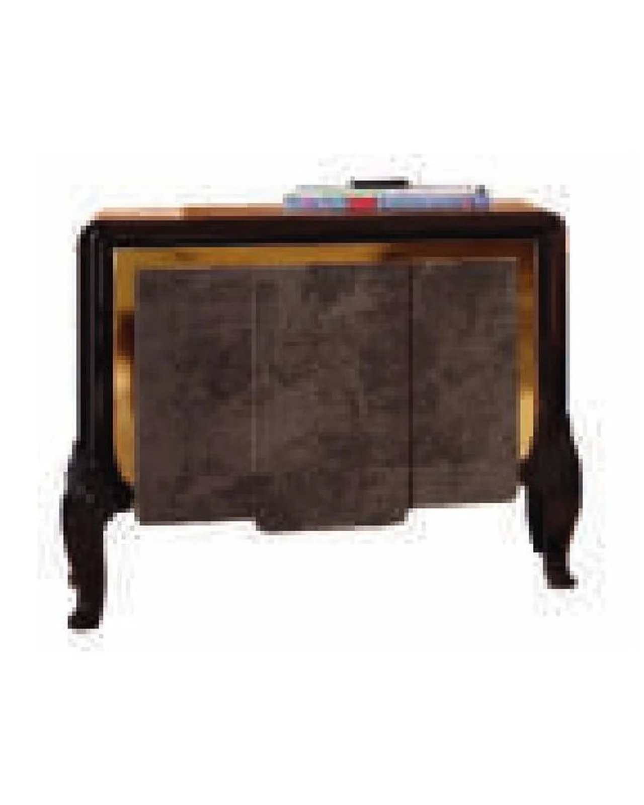 Ocean Nightstand, Nabuk-suede facade, Hand-carved legs by Francesco Pasi, Italian furniture manufacturer for the bedroom