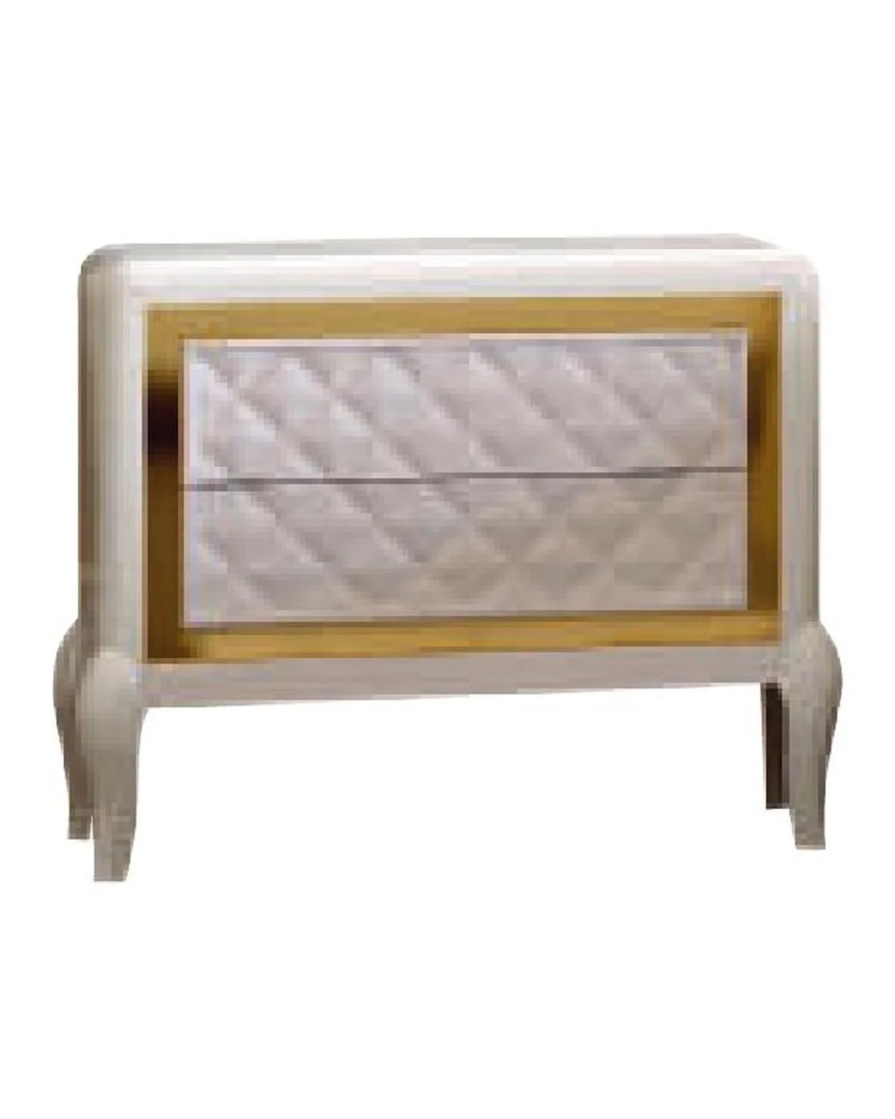 Ocean Nightstand, Hand-quilted rhombus-pattern facade, Smooth legs by Francesco Pasi, Italian furniture manufacturer