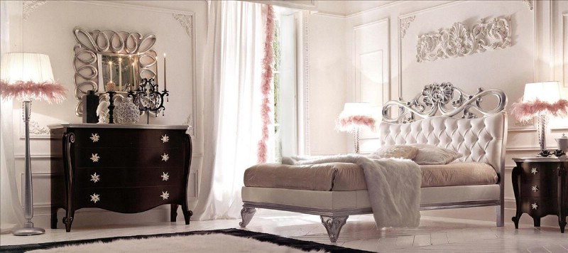 Classic luxury bedroom furniture Charlotte Silver 2