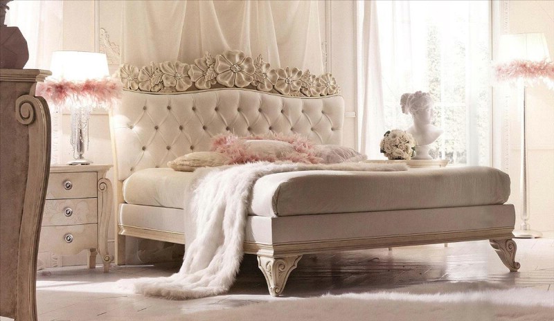 Classic luxury bedroom furniture Amelie White 2