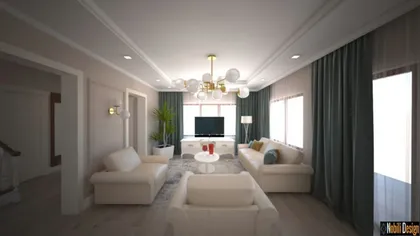 Charming classic house interior design concept 
