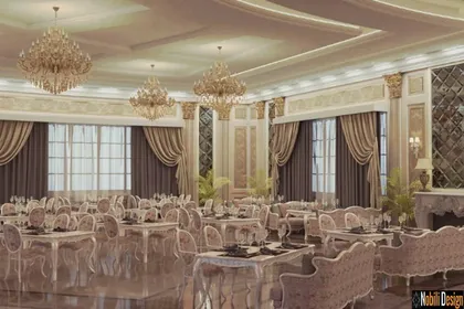 Interior design classic restaurant in Monaco