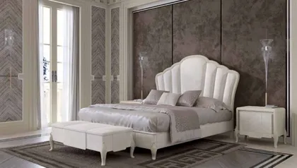 Letto imbottito per camera da letto moderna Ocean 8003, comodino 8011