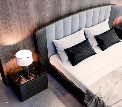 Letto imbottito per camera da letto moderna Couture, letto italiano moderno